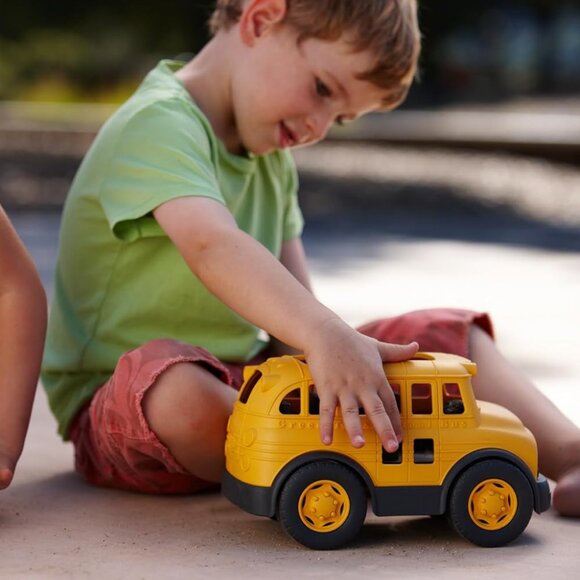Green Toys School Bus Yellow Pretend Play Toys Toddler Vehicle Made in USA No BP - Picture 5 of 8